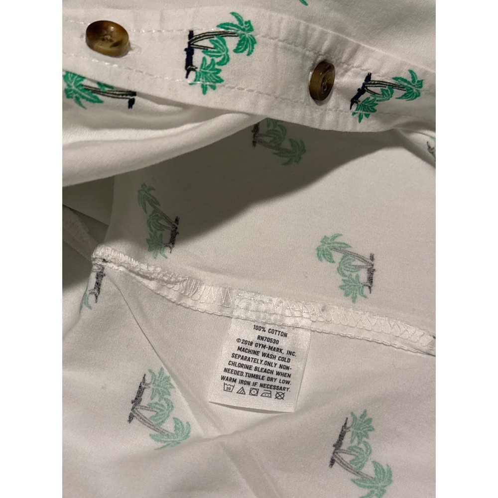 Crazy 8 Boys White Palm Tree Print Short Sleeve Button Down Shirt Size M 7-8 - Picture 6 of 6